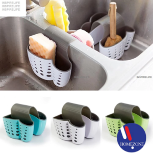 Sponge Holder Double Sink Caddy Soap Holder For Kitchen Plastic Storage Baskets