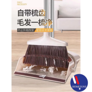 Cleaning Rotatable Windproof Broom Sweep and Dustpan Set Stainless Steel Non-Slip Handle Hair Broom Floor Sweeping