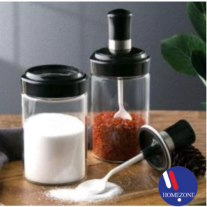 Spoon Covered One-Piece Seasoning Jar Condiments Container Spice Dispenser
