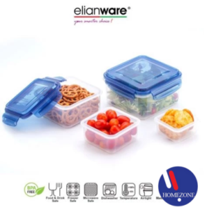 Elianware Ezy-Lock Compartments Microwavable 100% Airtight Food Containers Storage Tupperware